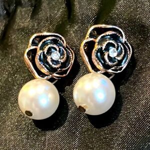 Camellia Faux Pearl Earrings